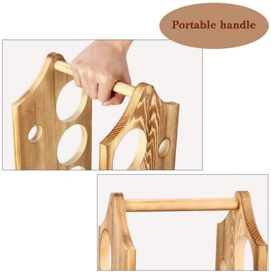 NEX™ 16" Rustic Countertop 6-Bottle Wood Wine Rack